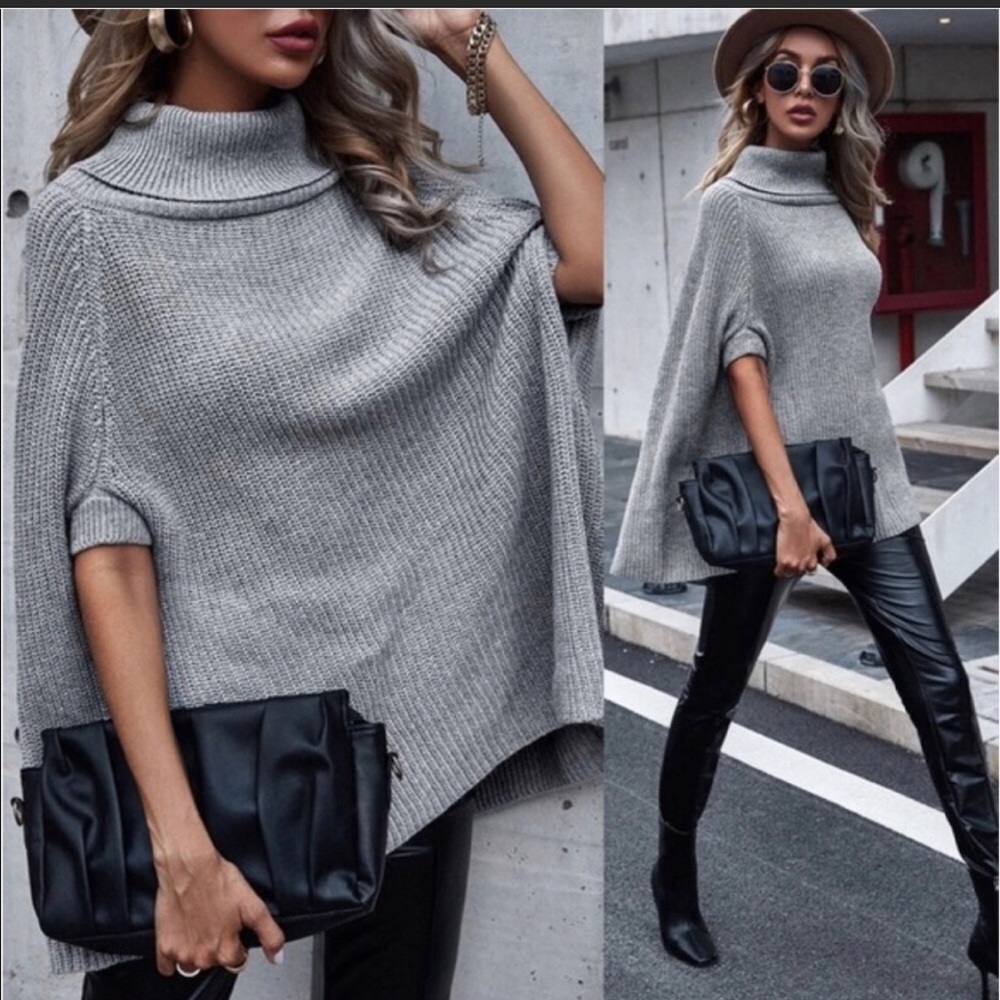 NWT!! TURTLENECK PONCHO SWEATER